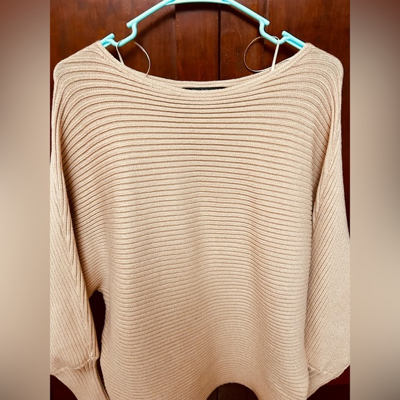 Express Women's Blush Crew Neck Sweater with Batwing Sleeves - Picture 3 of 9